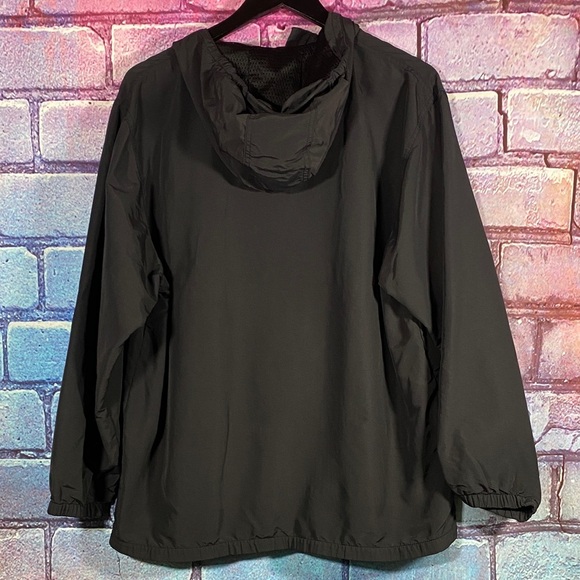 Lands’ End XL Black Half-Zip Hooded Windbreaker Jacket Men’s Outdoor Nylon Mesh - Picture 5 of 10